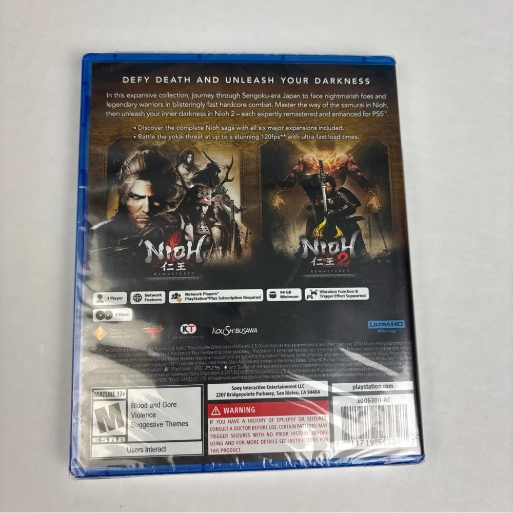 The Nioh Collection Sony PlayStation 5 Brand New Sealed Rated M Mature 2 Discs